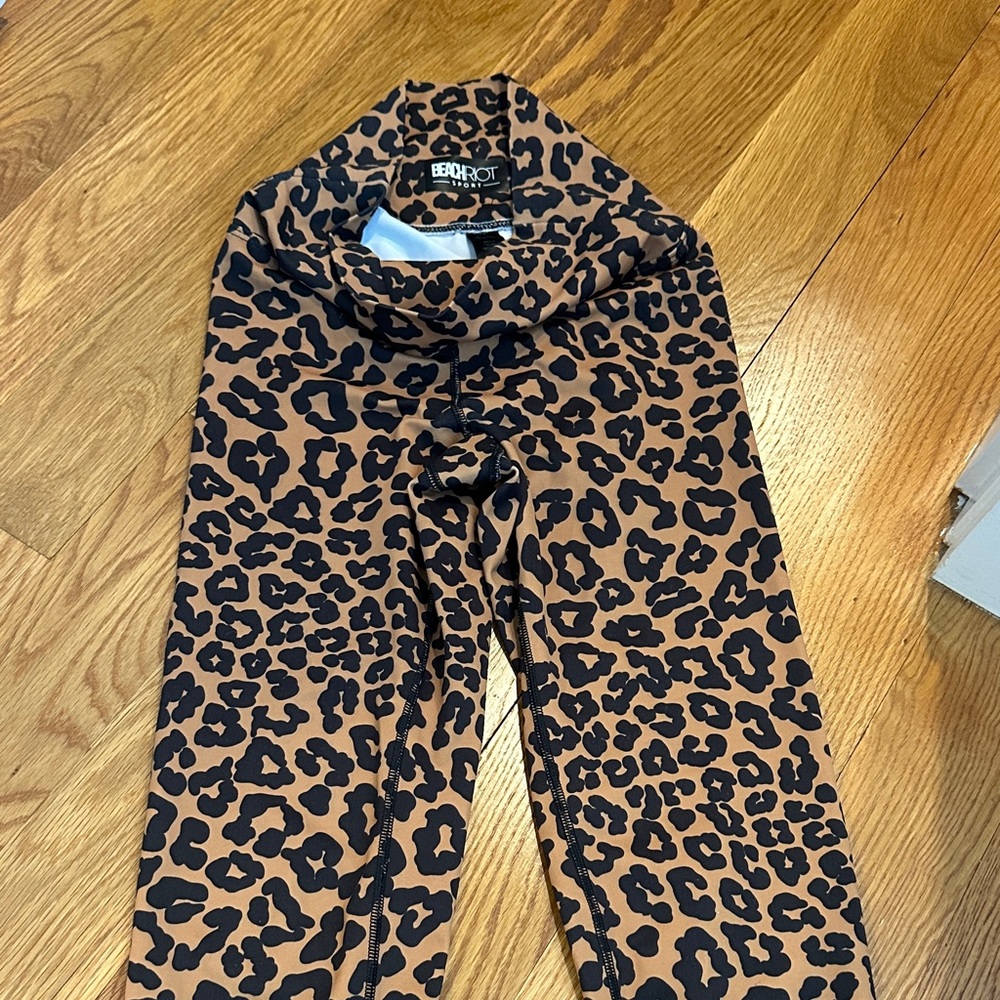 Beach Riot Tan and Black Leopard Print Leggings